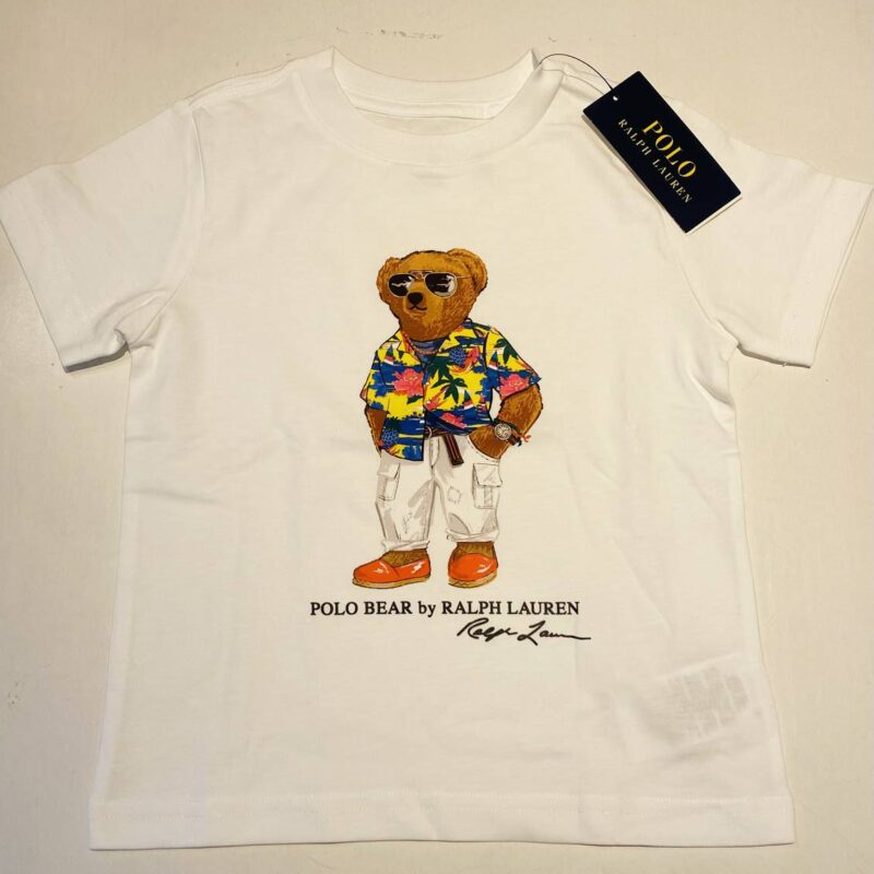 T-shirt con orso hawaiano stampato